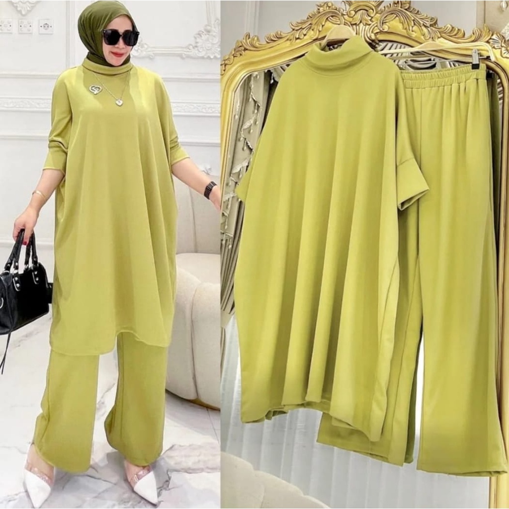 LANGSUNG KIRIM Setelan  One Set Wanita Bahan Knit premium READY BB SAMPAI 120 KG