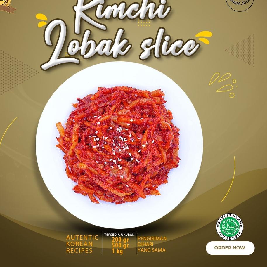 

✱ Fresh Kimchi Lobak Wortel Slice 500 Gram Dibuat Chef Korea Asli Enak ➺