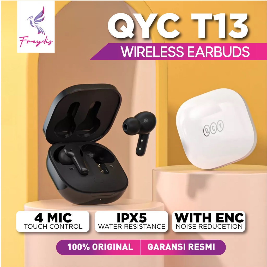 Earbuds QCY T13 ENC Wireless Bluetooth TWS T 13 Headset Earphone