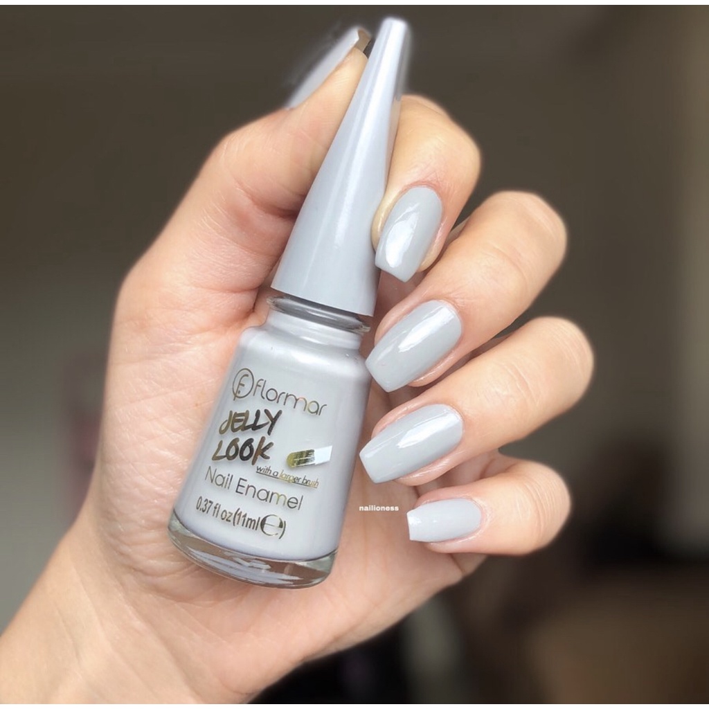 JL24 Light Grey - Flormar Nail Enamel Jelly Look - Flormar Nail Polish - Cat Kuku Halal Turki - Kute