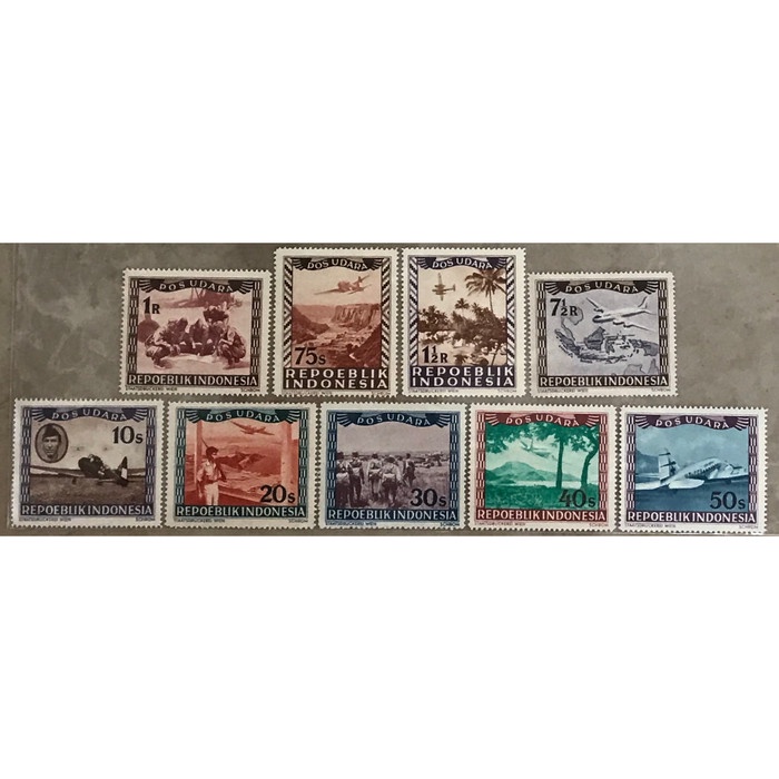 Perangko indonesia jaman revolusi 1948-1949,9 prangko pos udara . Mint