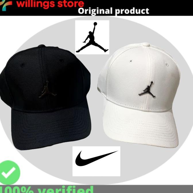 Topi Air Jordan cap classic 99 metallic 100% Original white/black/ red