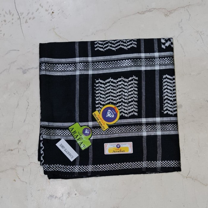 Sorban Sorban India Arafat Hitam Putih Non Rumbai / Sorban Imamah Putih Hitam - hitam-putih(U6P9) So