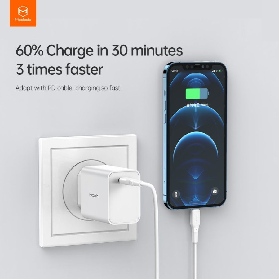 MCDODO Adapter Charger CH-7580 PD Type C Fast Charging 20W Iphone - Putih