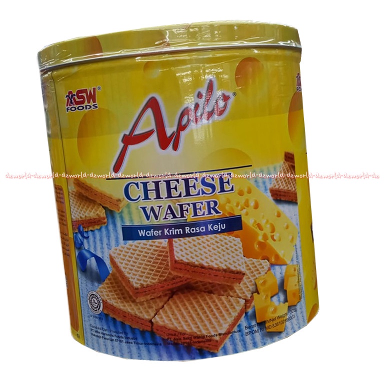 Asw Foods 325gr Apilo Cheese Wafer Krim Rasa Keju Kemasan Kaleng Kuning Chese Snack Cemilan Keju Yang Khas Chesee Flavour Apillo Asw Food