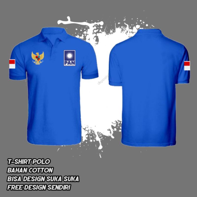 KAOS POLO PARTAI POLITIK PAN // KAOS COSTUM KAOS PARTAI POLITIK INDONESIA