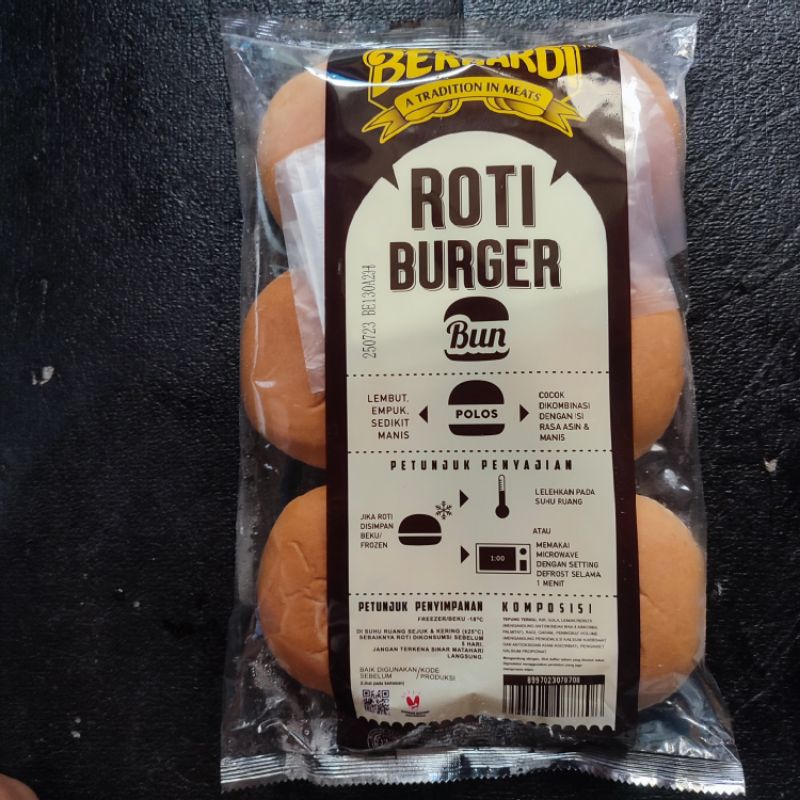 

Roti Burger Bernardi Polos Besar isi 6
