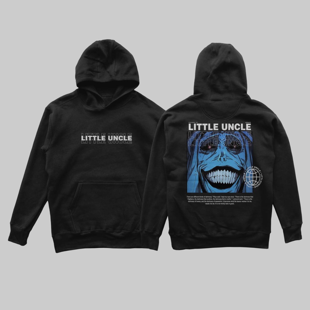 Promo!! Terbaru Sweater Pria Original LitleUncle - Hoodie Wanita metal esthetic font acak unisex sweater hoodie oversize jaket pria original LitleUncle x M L XL