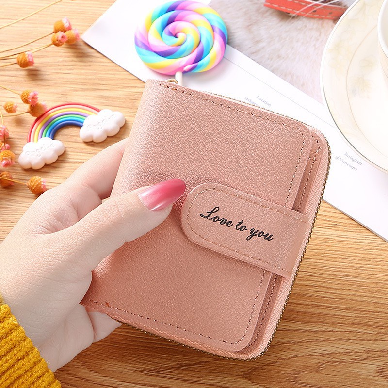 ♥DPS829♥Dompet Lipat Wanita Terbaru 916 // Dompet Lipat Wanita Trendy-818_PINK MUDA
