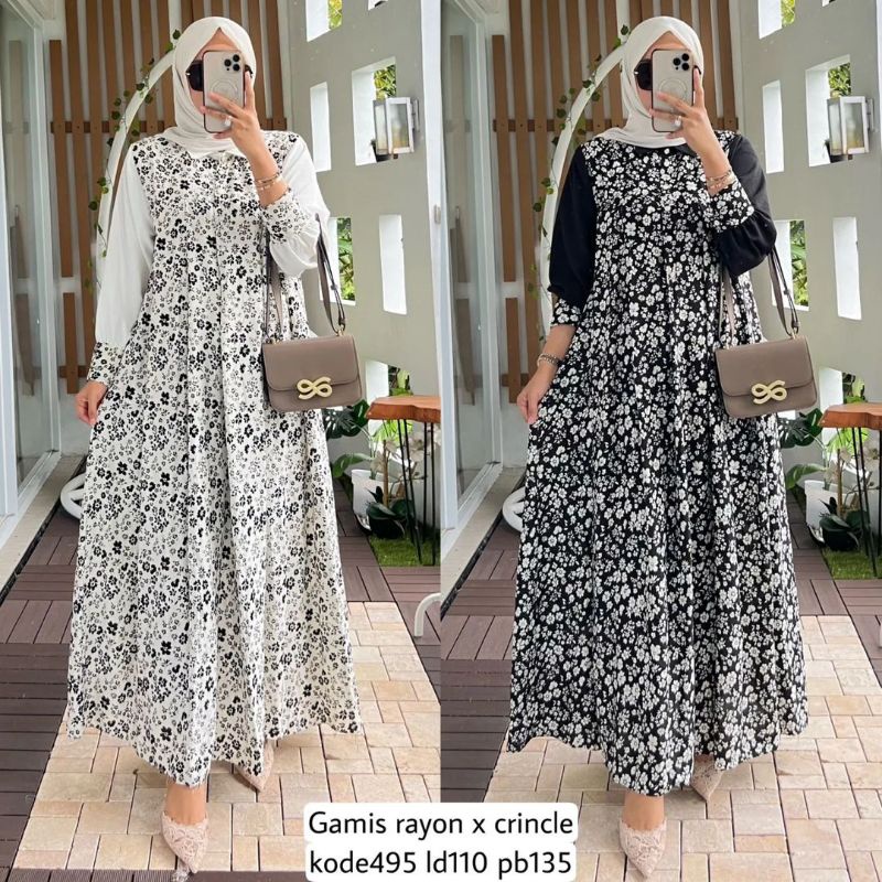 Gamis Rayon 495 Terlaris / Midi Rayon 716 Terlaris / Mini Dress Salwa / Midi Rayon Kode 697 Terlaris