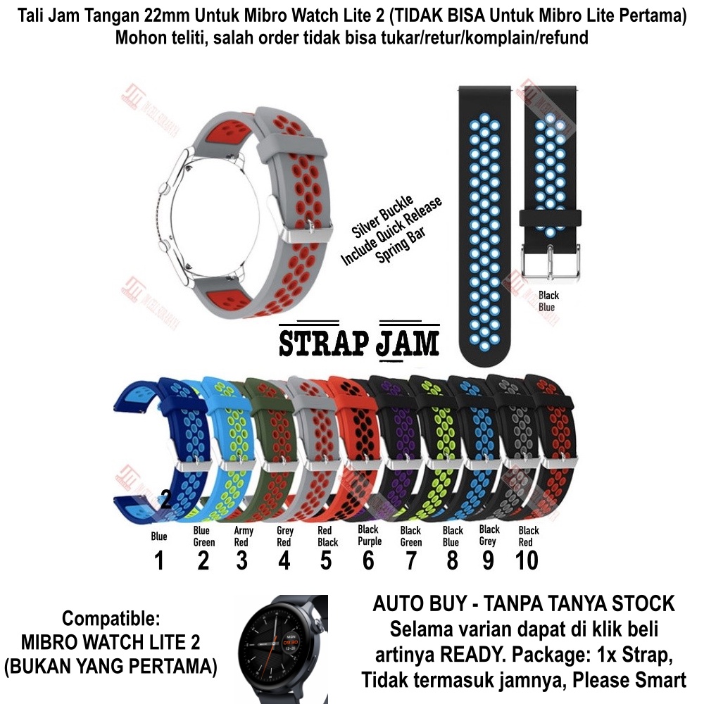 NSB Tali Jam Tangan Mibro Watch Lite 2 - Strap 22mm Silikon Breathable