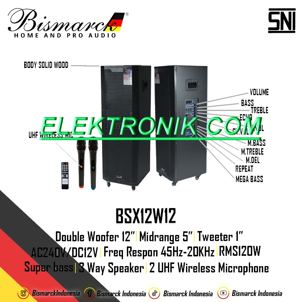 speaker portable wireless bismarck BSX12W12/bsx 12w12