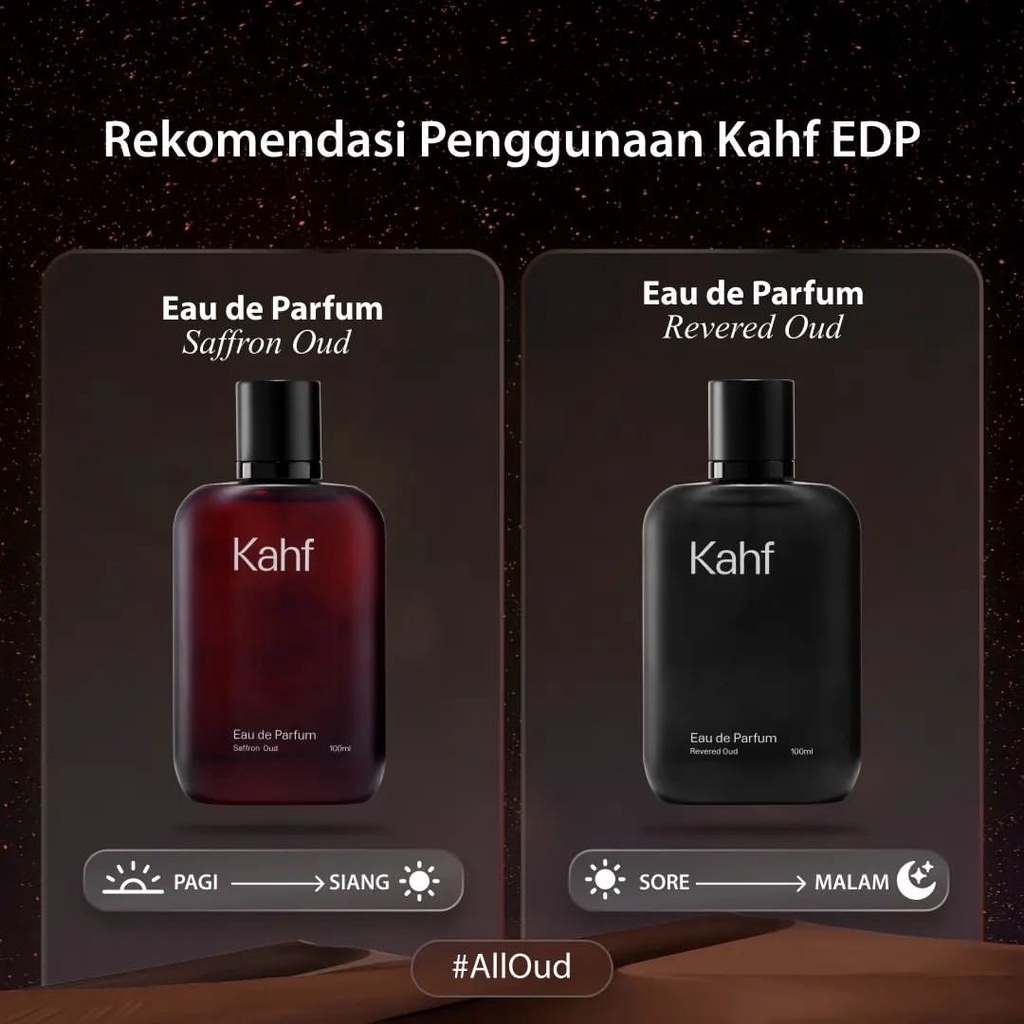 KAHF Revered Oud Eau De Parfum Indonesia / Parfume Pria 35ml 100ml / Humbling Forest True Brotherhood Invigorating Waterfall Saffron / Perfume Toilette EDT EDP / Skincare Body Care Hair Deodorant / Face Wash Serum Cream Sunscreen Mask Man Cowo / Paket