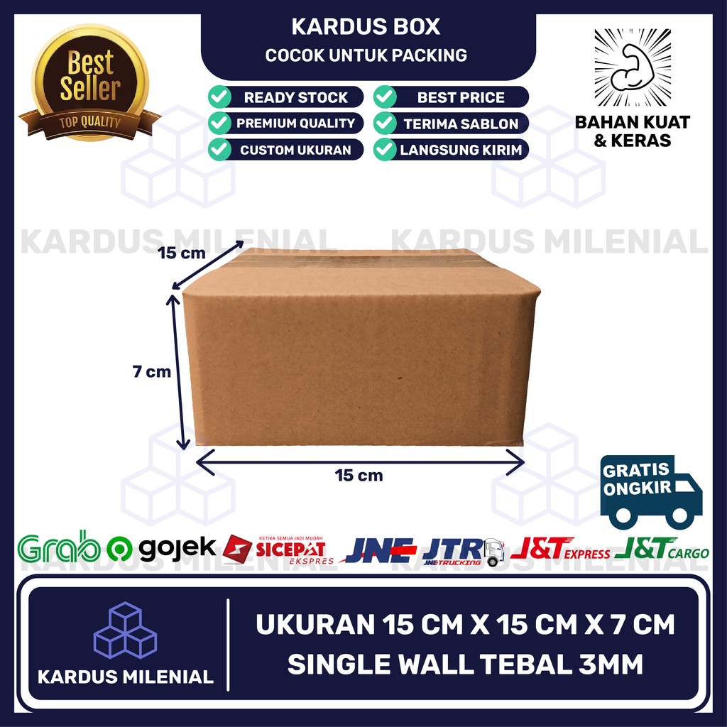 

Kardus box karton packing 15x15x7