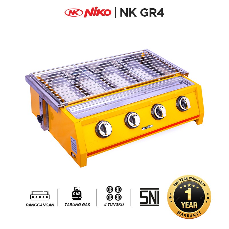 Niko NK-GR4 BBQ Grill Gas Panggangan Sosis Kompor 4 Tungku NK-GR4