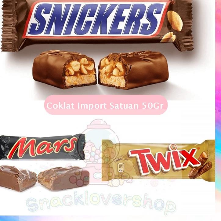 

Model Baru SNICKERS | MARS | TWIX | COKLAT IMPORT PER PCS