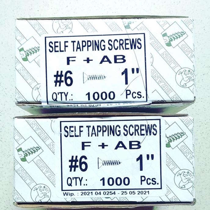 SEKRUP TAPPING KEPALA RATA 6X1=2,5CM /SEKRUP FH 6X1 MOONLION