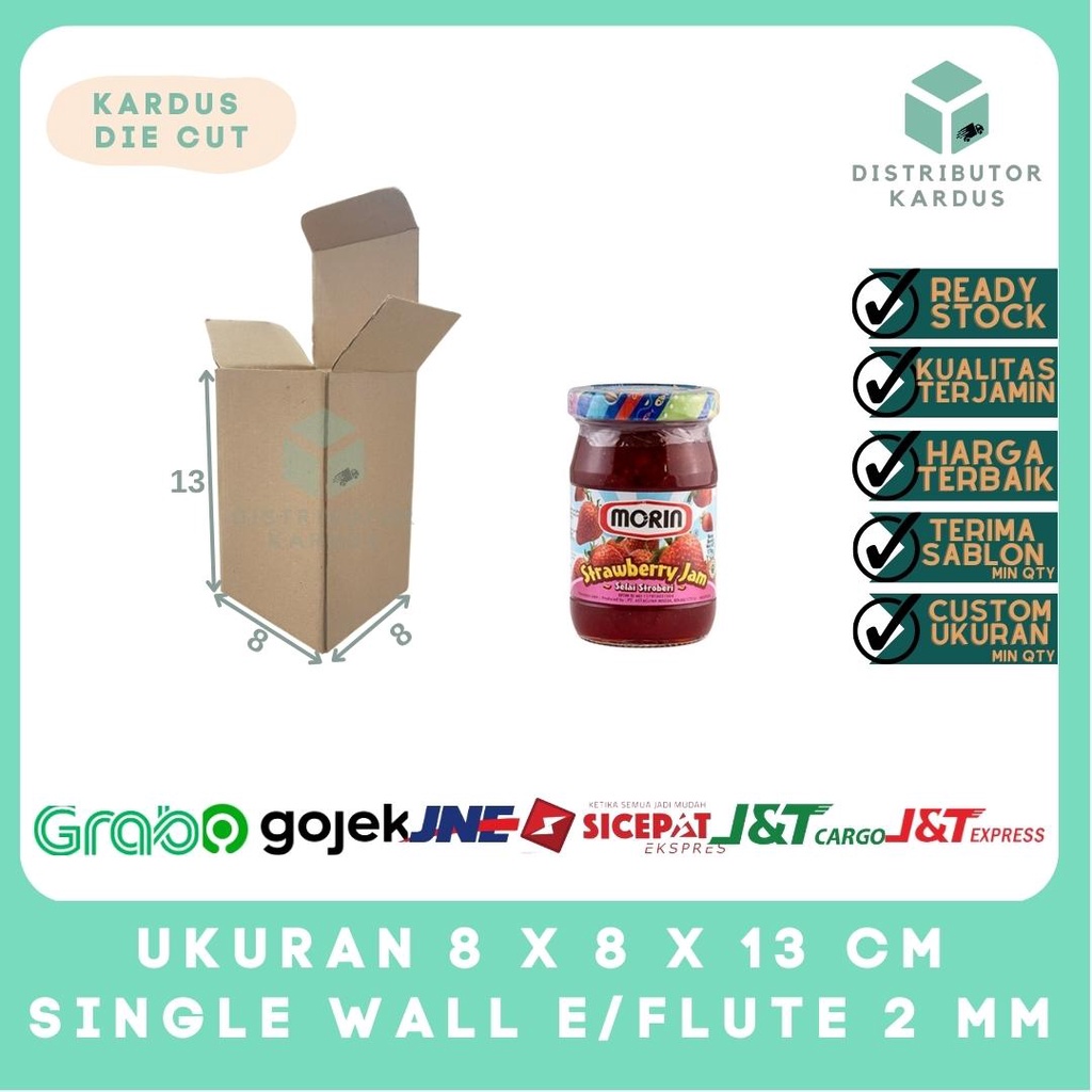 

Kardus box die cut packing 8x8x13 MURAH