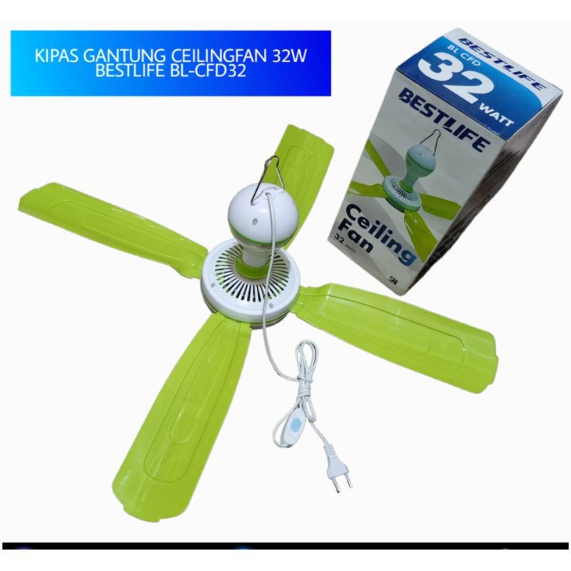 KIPAS ANGIN GANTUNG 32 WATT BESTLIFE CEILING FAN KIPAS GANTUNG 32 WATT 4 BALING