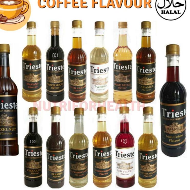 

♠ (650ml) Trieste Syrup HALAL Caramel Creme Brulee Hazelnut Almond Red Velvet Butterscoth Mocca Coklat ♚