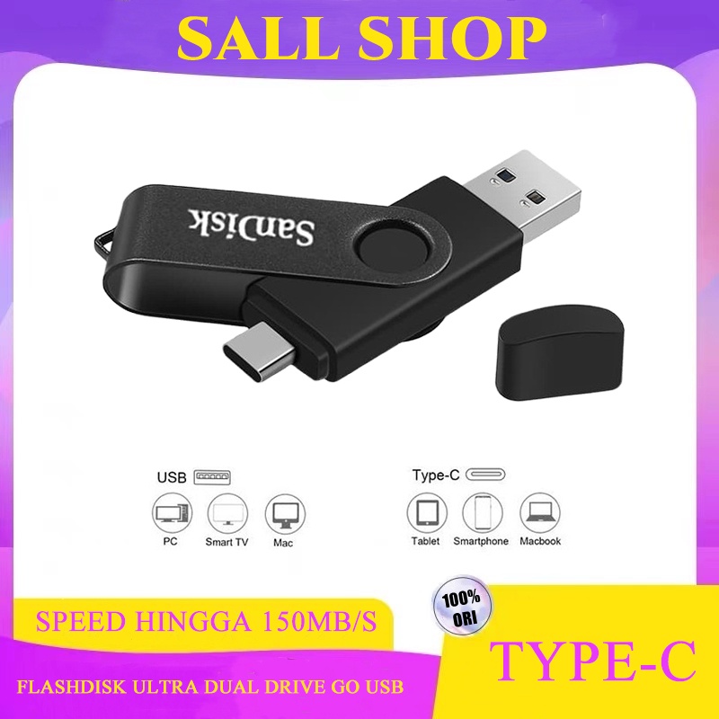USB FLASHDISK OTG TYPE-C 32GB/64GGB/128GB/256GB FLASH DRIVE ULTRA DUAL USB 3.1 flashdisk Ultra Dual Drive Go USB Type-C