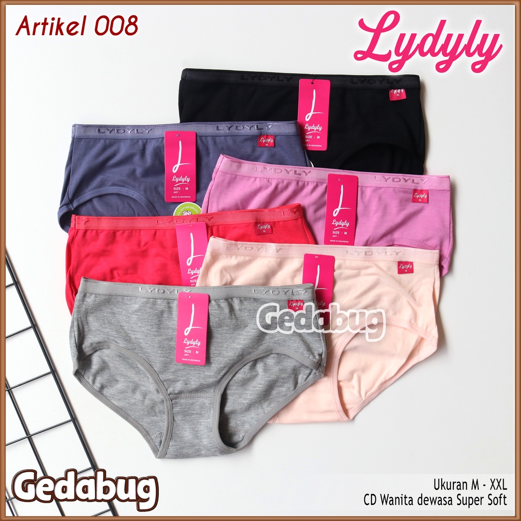 3 Pcs - CD Wanita Lydyly 008 | Celana dalam wanita Cutting Midi | Gedabug