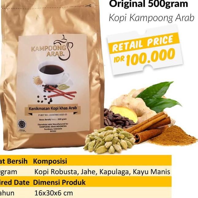 

☄ Kopi Kampoeng Arab Kemasan 500gr (Tanpa Gula) Kopinya Kopi Robusta ✬