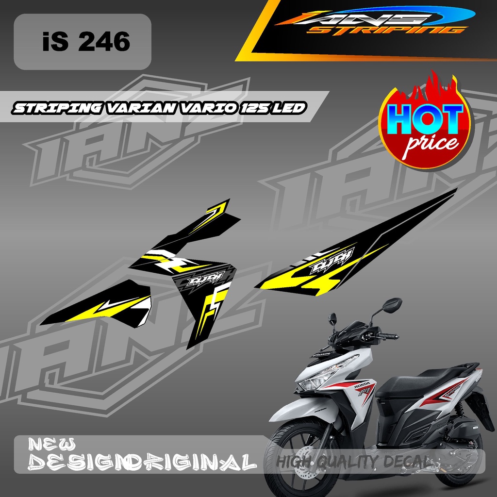 STIKER STRIPING DECAL VARIO 125 LED SIMPEL / STIKER LIST HONDA VARIO 125 LED / DECAL KERETA VARIO SEMI FULL BODY IS246