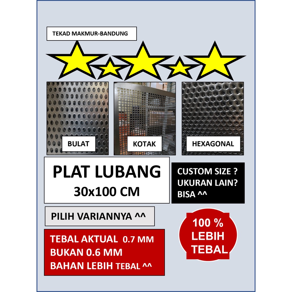 Plat 30x100 - Plat Besi Ram Speaker -  Ram Grill Plat Lubang