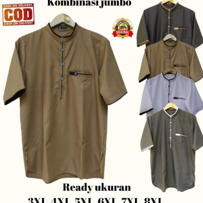 BAJU KOKO DEWASA TOYOBO LENGAN PENDEK KOMBINASI JUMBO , KURTA PAKISTAN H84565YH