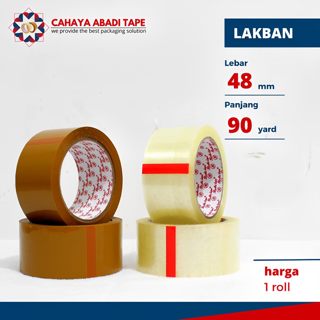 

LAKBAN BENING COKLAT 48MM X 90YARD PER ROLL TERMURAH REKAT KUAT