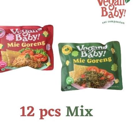➬ Vegan Baby mie goreng bayam spirulina dan wortel bit 12pcs ☆
