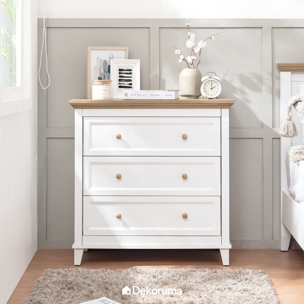 Dekoruma KANOU Lemari Laci Kayu 3 Pintu / Drawer Cabinet 3 Susun