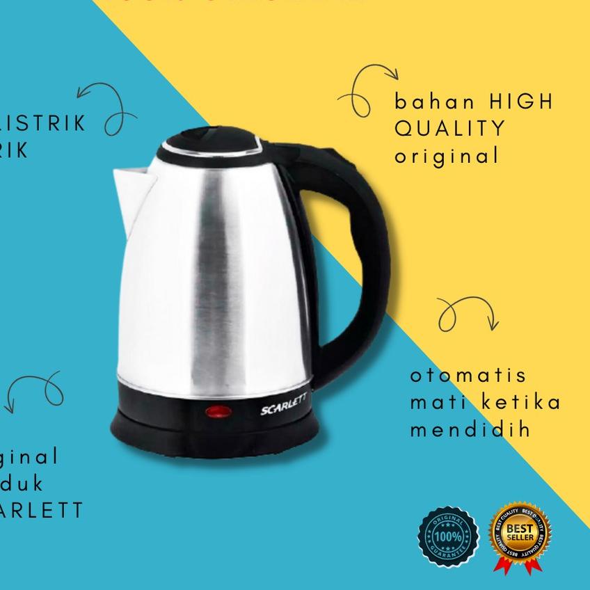 ⅎ Teko Listrik Scarlett Alat Rebus Pemanas Air Minum Super Kettle Mini Termurah stainless ceret L4K4