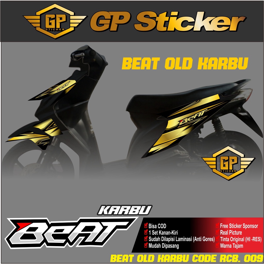 Striping Beat Karbu 2008 2009 2010 2011 2012 - Sticker Motor List Variasi Beat Old Karbu GP 009