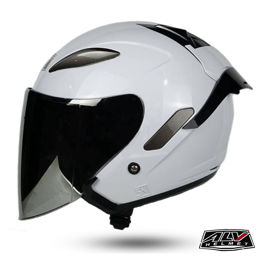 Helm Half Face ALV Polos Solid Paket Ganteng / Helm Pria Dan Wanita Dewasa PREMIUM SNI DOT COD