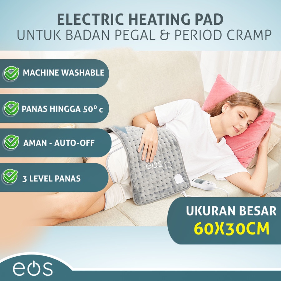 Electric heating pad bantal panas premium ukuran besar 60 X 30 cm