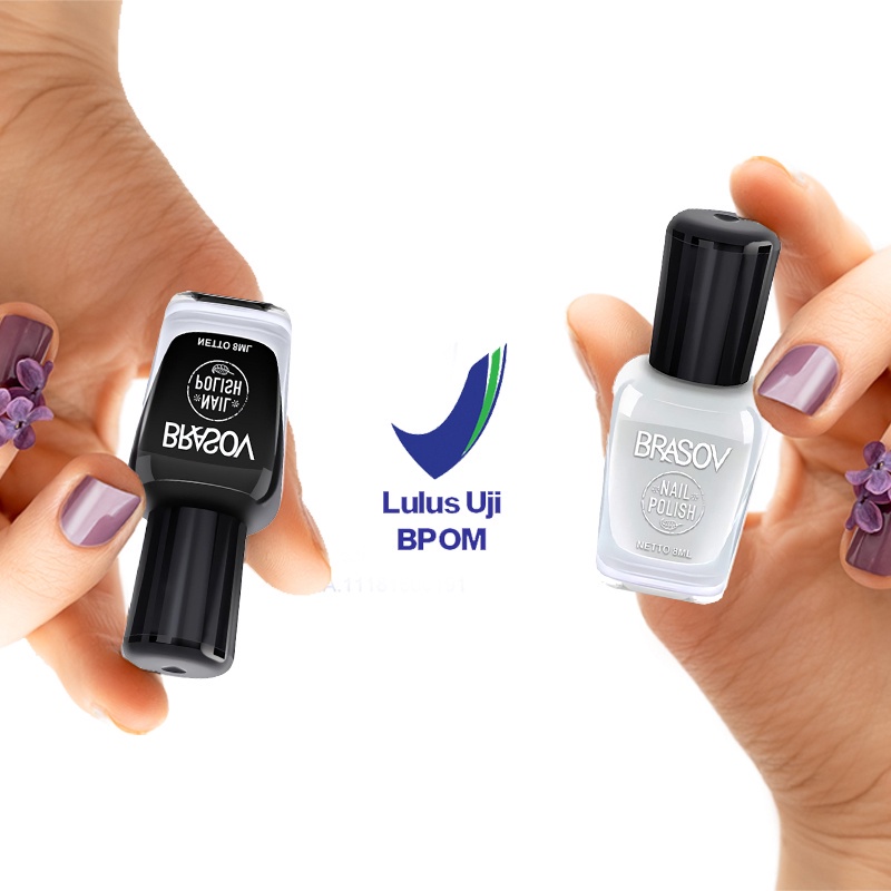 [BPOM] BRASOV NAIL POLISH Assorted Colours | Kutek warna Mix Campur , Nude dan Glitter