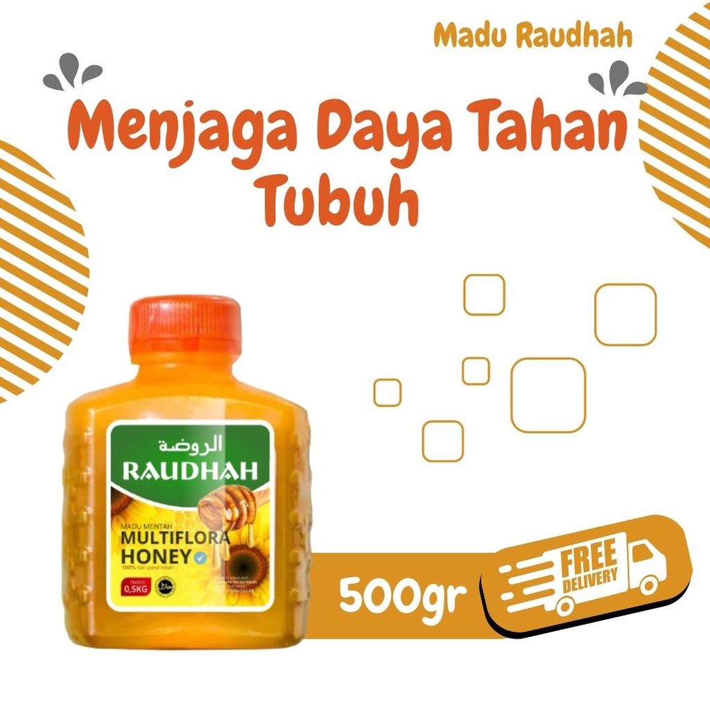 

RAUDHAH - Madu Mentah MULTIFLORA HONEY 500 Gram Meningkatkan Daya Tahan Tubuh