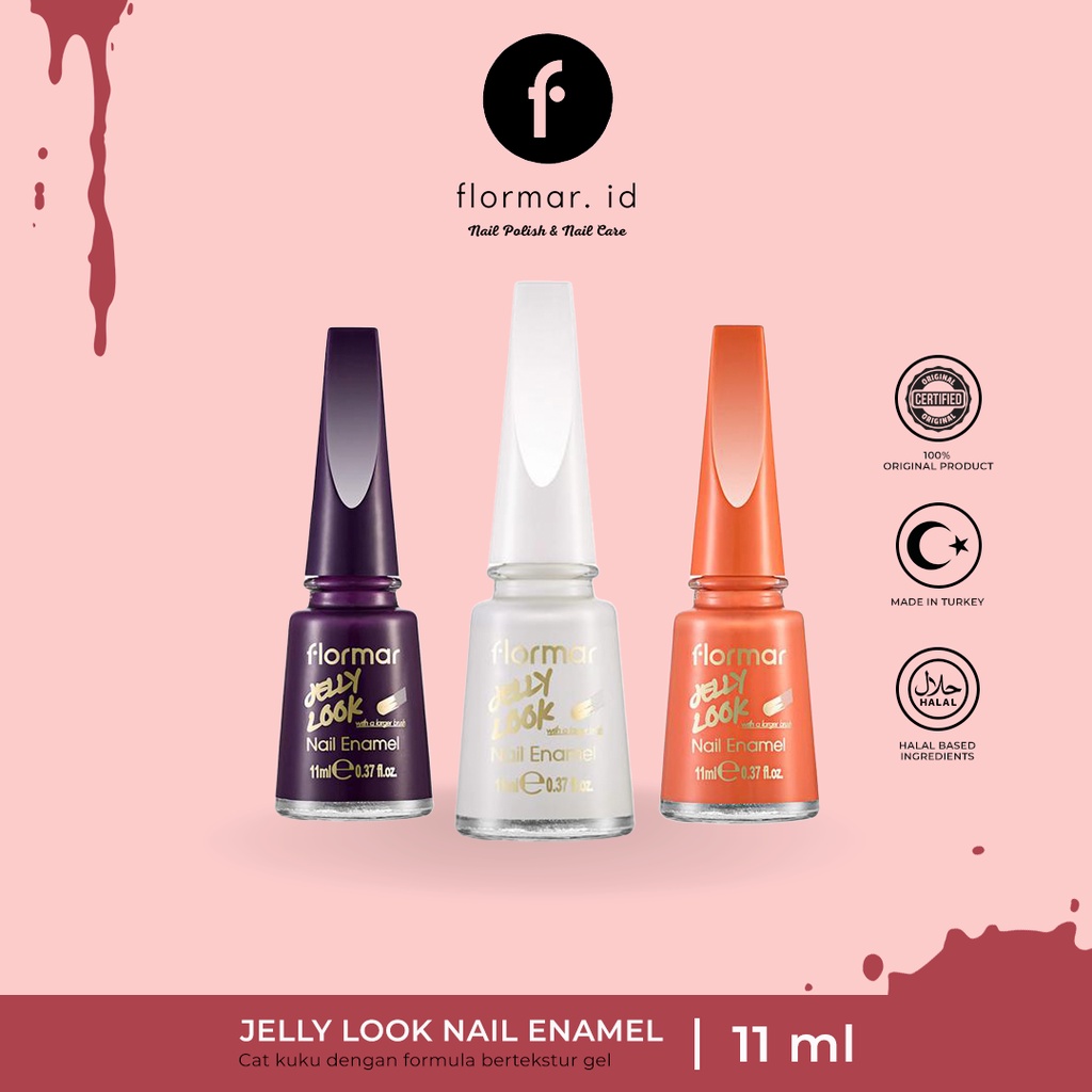 Kutek Flormar Jelly Look Nail Enamel (JL01-JL07-JL03-JL08-JL46-JL45-JL33-JL04)