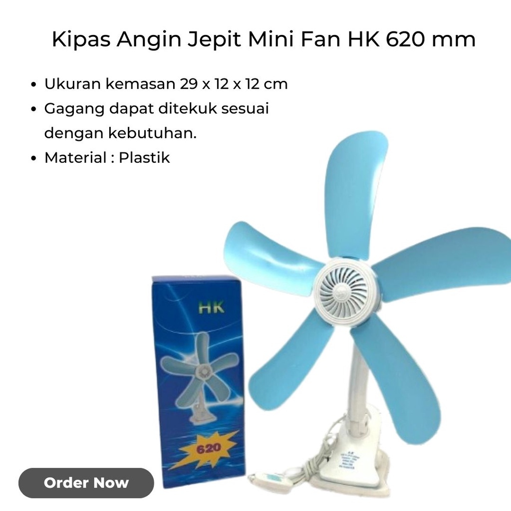 Kipas Angin Jepit Mini Fan HK 620 - Homyklik