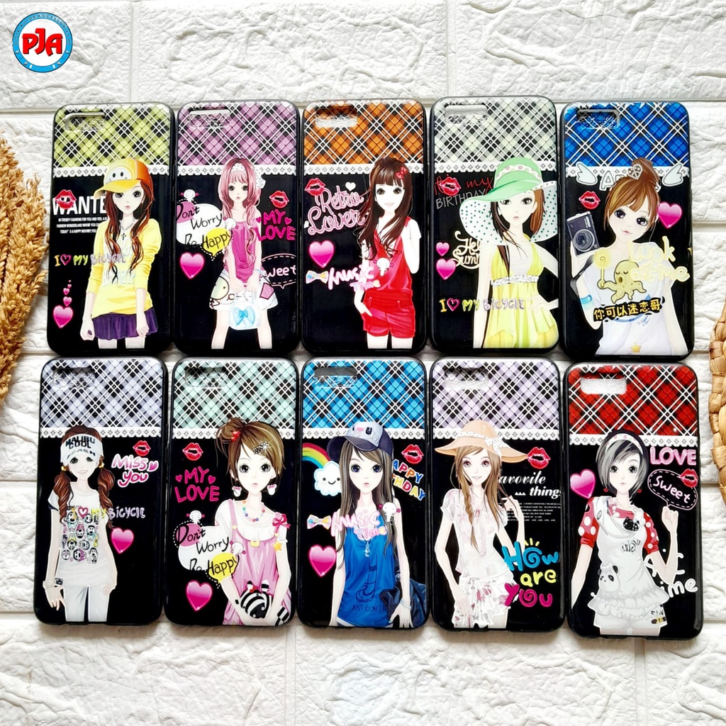 Soft Case Softcase Casing Silikon Karakter Korean Girls Oppo A1K A11K A12 A15 A15S A3S A31 A5S A7 F9