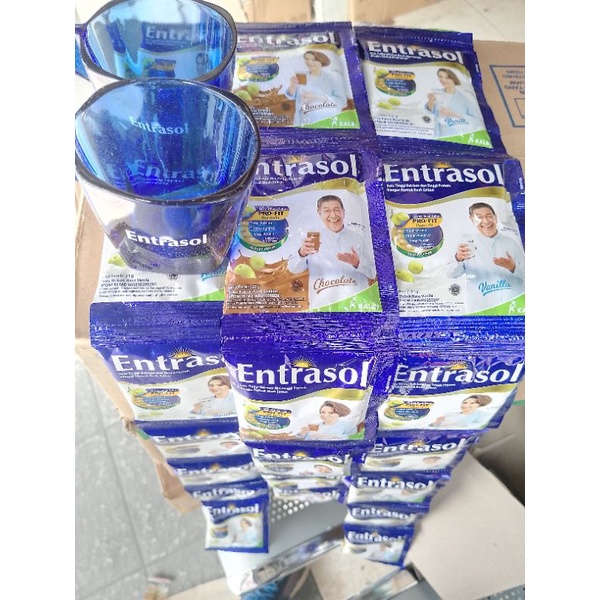 

susu entrasol sachet isi 10 free gelas