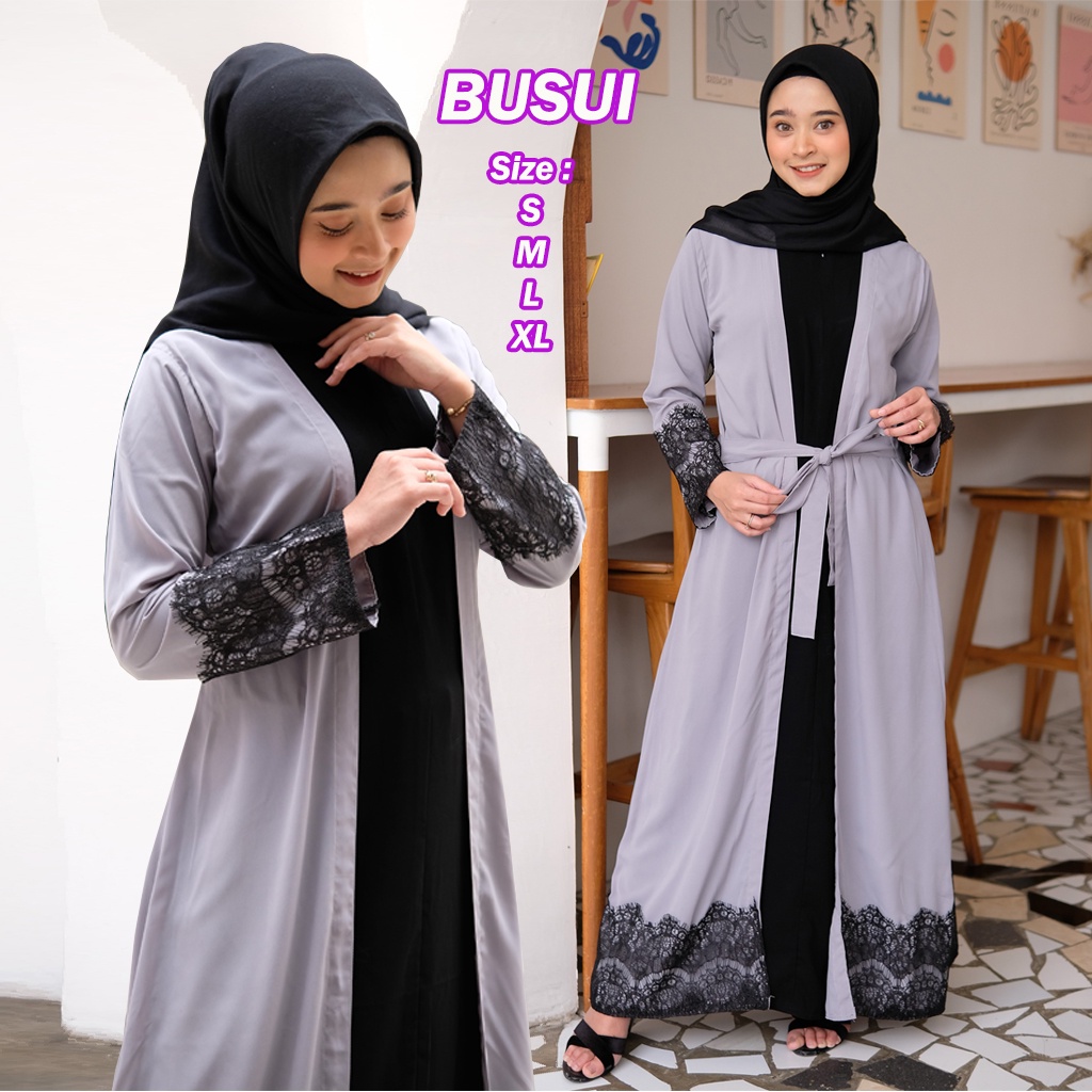 Baju Muslim Wanita Terbaru 2023 Dress Abaya Turkey Arab Hitam Remaja Kekinian Style Gamis Abaya Rema