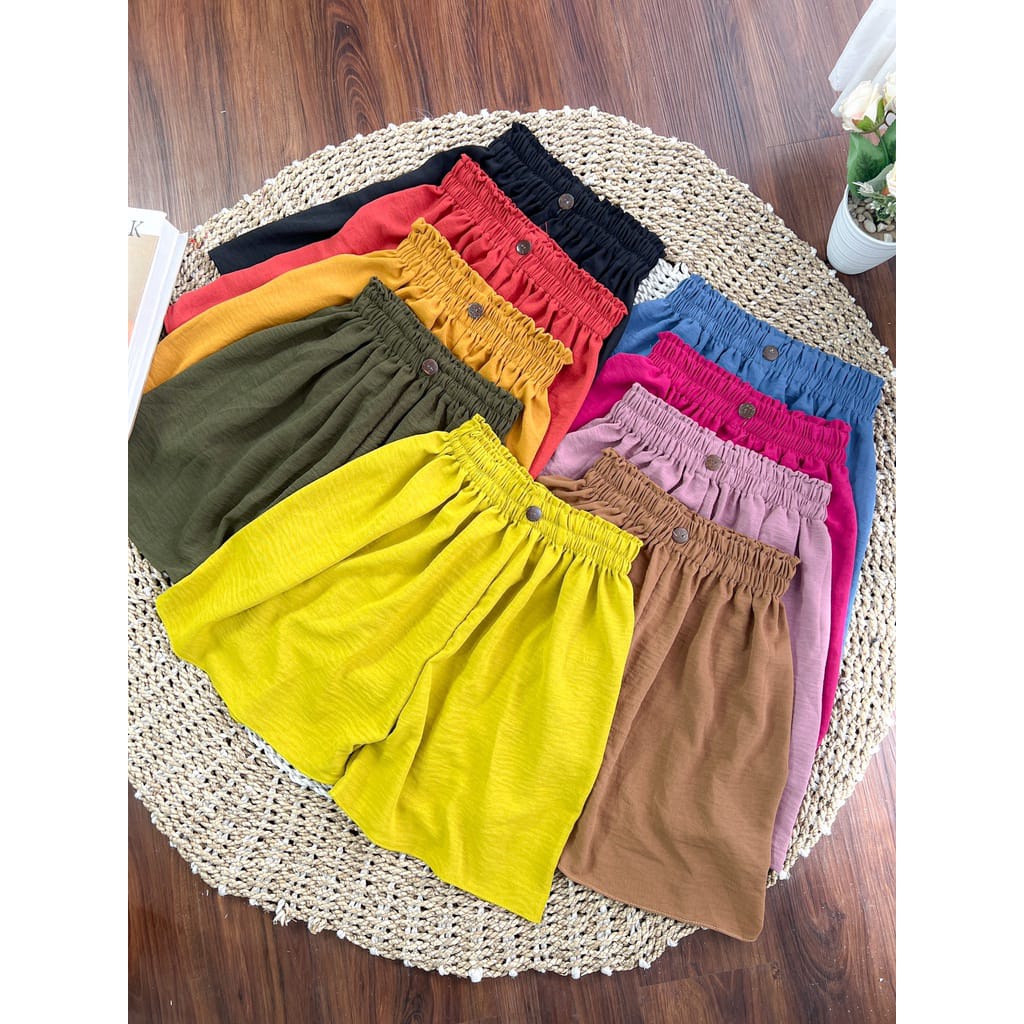 Hot Pants Crinkle Kancing Saku Kanan Kiri II Termurah Best Seller