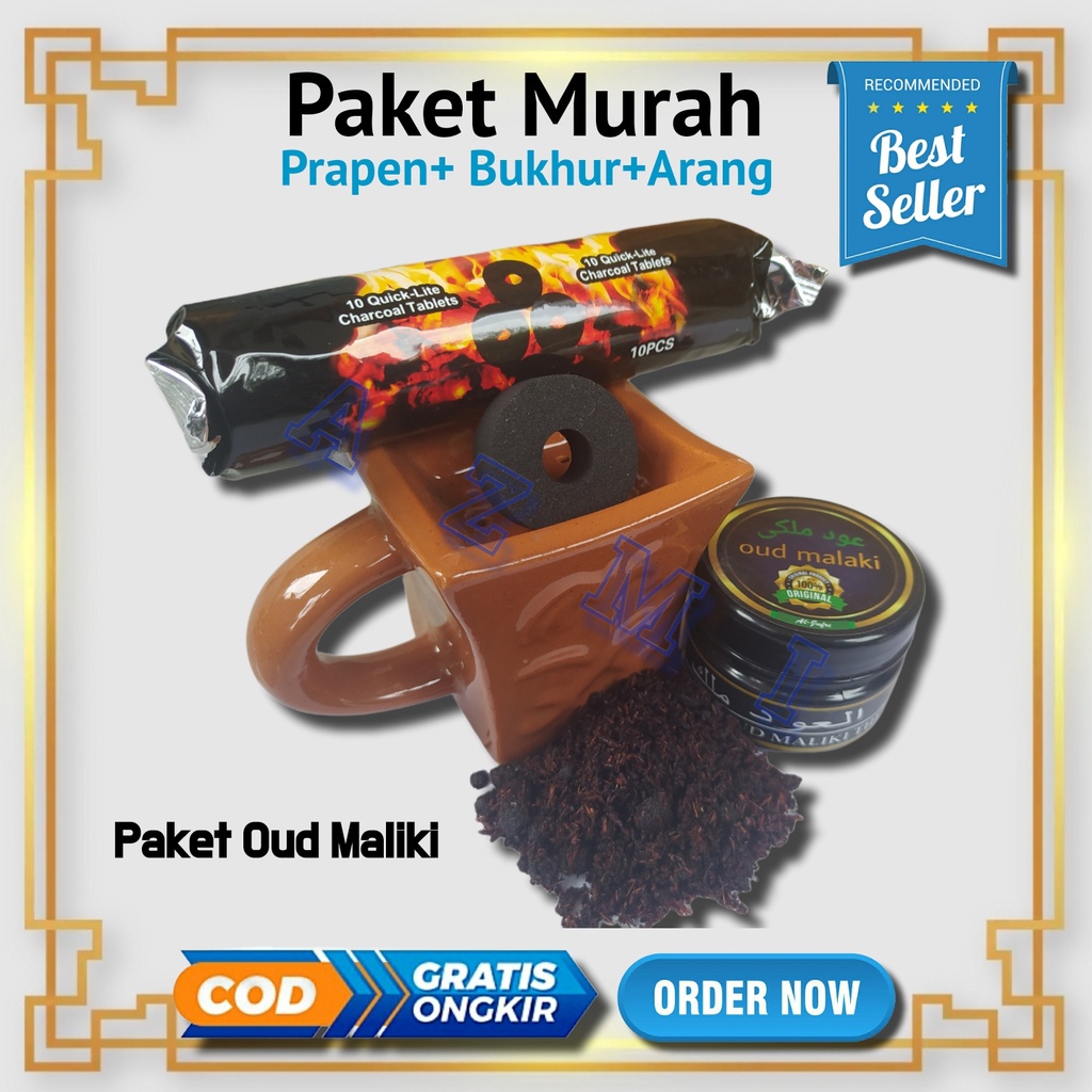 Paket Buhur Oud Malaki Prapen Mini dan Arang Briket Ben Jufri