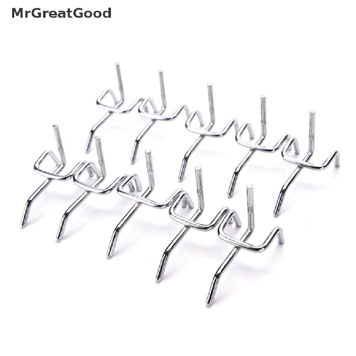 

Terlaris Jp796 10Pcs Kait Pegboard Bahan Metal Steel Untuk Garasi