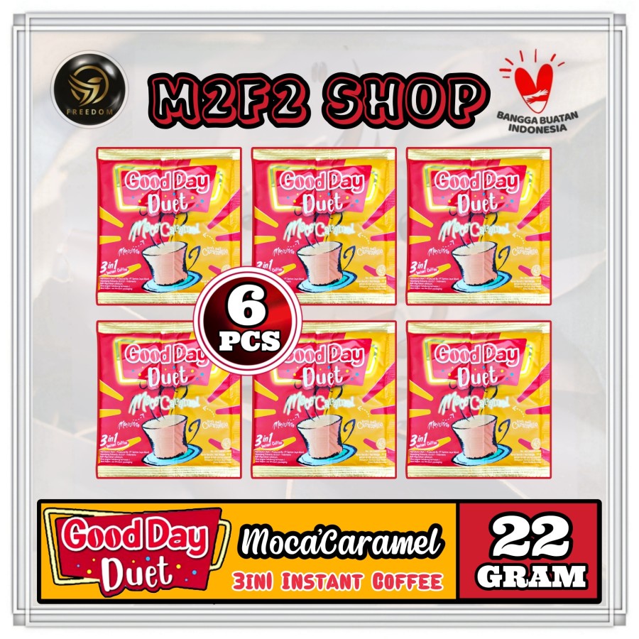 

Kopi Good Day Duet Moca Caramel 3in1 Sachet - 22 gr (Kemasan 6 Pcs)