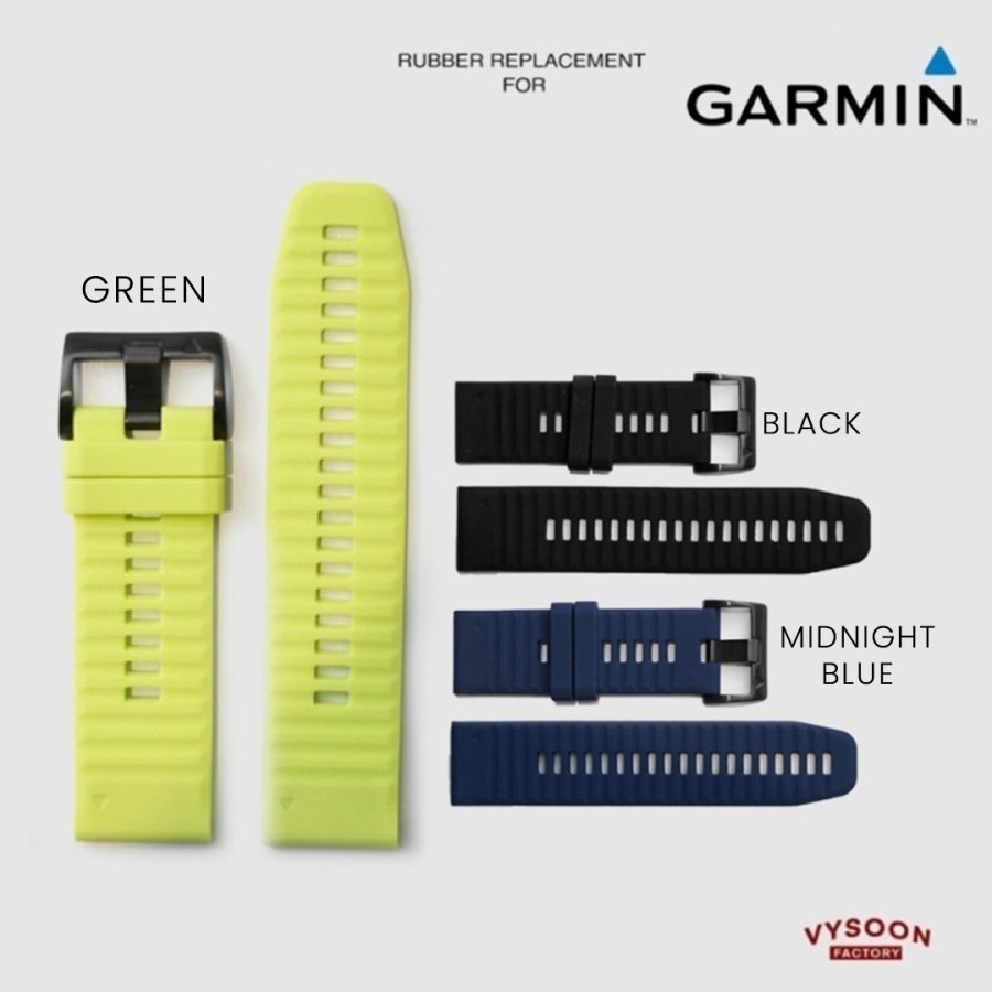 Tali Karet Jam Garmin Rubber Strap 26mm Fenix 6x 7x Pro Solar Titanium