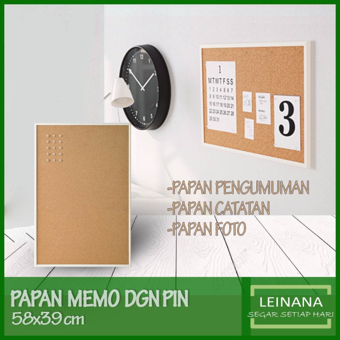 

Terlaris Papan Pengumuman / Papan Tempel Gabus Dengan 15 Pin / Papan Memo
